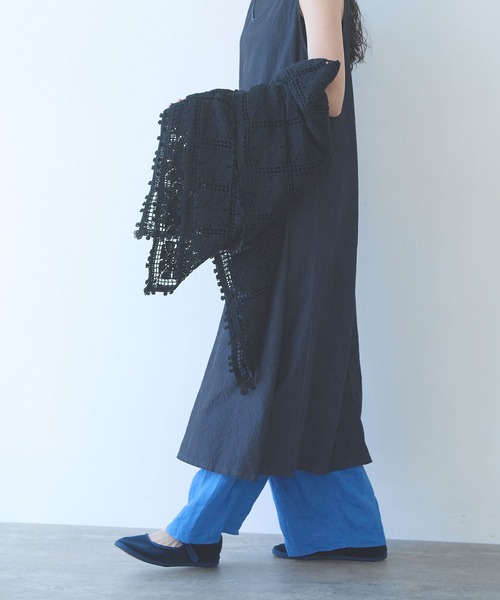 yuni（ユニ　）の「△cotton square lace ショール（ストール/ショール・レディース・ホワイト/ブラック/パープル・FREE）」の19枚目の写真