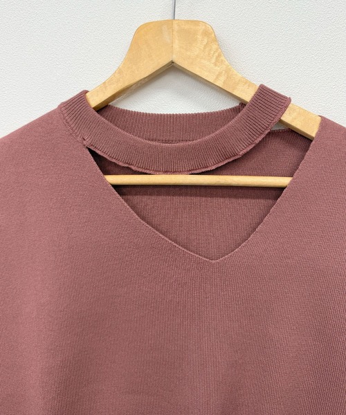 CHARME BY MICOLA(シャルムバイミコラ)の「アシメスリーブチョーカーネックトップス(Tシャツ/カットソー・レディース・ライトグレー/アイボリー/ピンク・MEDIUM/LARGE)」の19枚目の写真