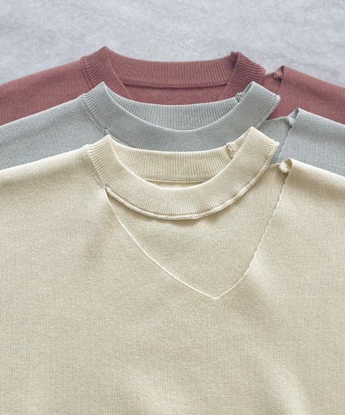 CHARME BY MICOLA(シャルムバイミコラ)の「アシメスリーブチョーカーネックトップス(Tシャツ/カットソー・レディース・ライトグレー/アイボリー/ピンク・MEDIUM/LARGE)」の21枚目の写真