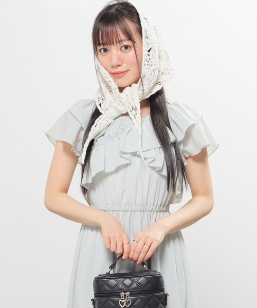 Honeys(ハニーズ)の「クロスフリルワンピース(ワンピース・レディース・ブラック系その他2/サックスブルー/ブラック/ミント・3L/LL/M/S/L)」の15枚目の写真