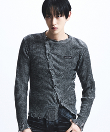 LECYTO（レシト）の「Oblique Line Knit Cardigan_[Charcoal]（カーディガン/ボレロ）」