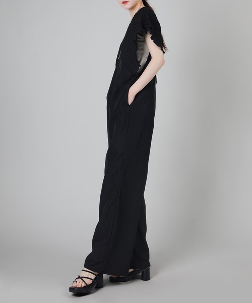 aimoha（アイモハ）の「シャーリングサロペットオールインワン（サロペット/オーバーオール・レディース・グレイッシュベージュ/グレー/ブラック・FREE）」の8枚目の写真