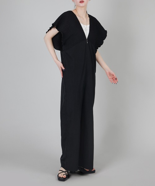 aimoha（アイモハ）の「シャーリングサロペットオールインワン（サロペット/オーバーオール・レディース・グレイッシュベージュ/グレー/ブラック・FREE）」の14枚目の写真