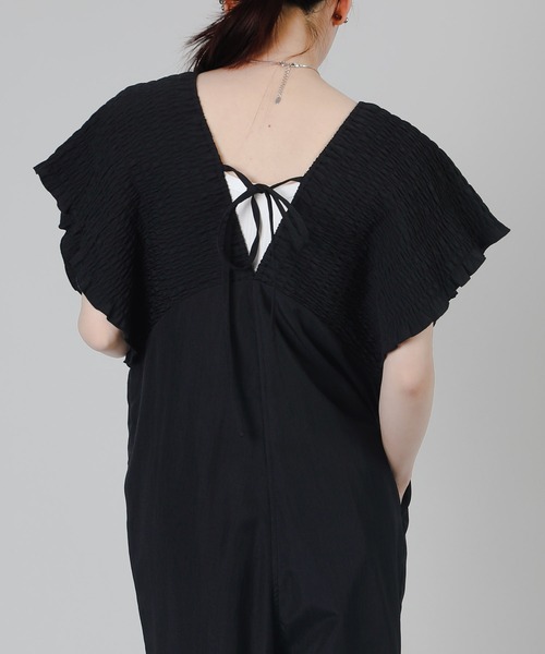 aimoha（アイモハ）の「シャーリングサロペットオールインワン（サロペット/オーバーオール・レディース・グレイッシュベージュ/グレー/ブラック・FREE）」の20枚目の写真