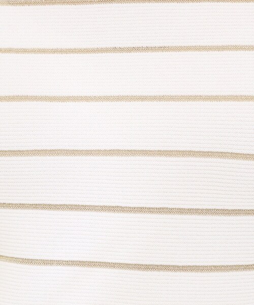 SHOO・LA・RUE（シューラルー）の「【洗濯機可/S-LL】デコルテがきれいに見えるVネックラメボーダーニット（ニット/セーター・レディース・ホワイト系5/ネイビー系2/ベージュ系2/パープル系1・01/02/03/04）」の8枚目の写真