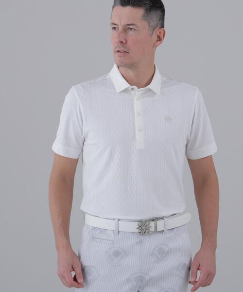 St ANDREWS】縄柄リンクス半袖シャツ (MENS)（ポロシャツ）｜St