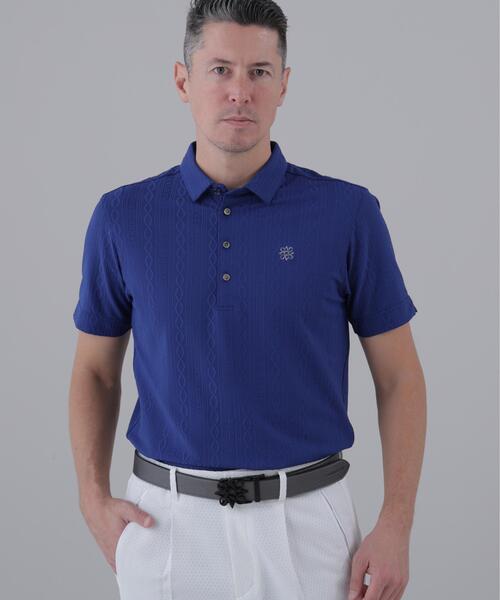 St ANDREWS】縄柄リンクス半袖シャツ (MENS)（ポロシャツ）｜St