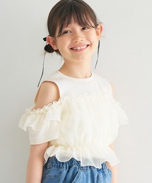 coca（coca）（コカ）の「キッズ　ドッキングリブ肩あきトップス（Tシャツ/カットソー）」