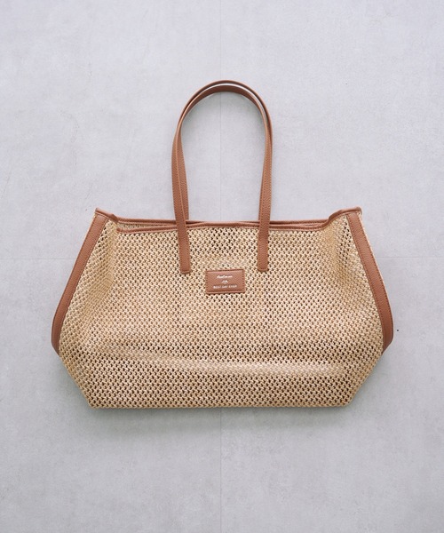 PUAL CE CIN（ピュアルセシン）の「雑材トートバッグ（トートバッグ・レディース・ベージュ・FREE）」の4枚目の写真