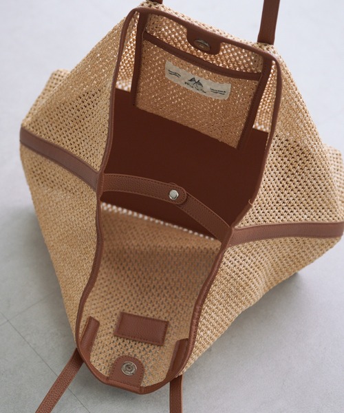 PUAL CE CIN（ピュアルセシン）の「雑材トートバッグ（トートバッグ・レディース・ベージュ・FREE）」の2枚目の写真