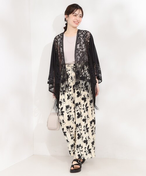 SHOO・LA・RUE（シューラルー）の「デイリーから和装まで幅広く使える レースポンチョ（ポンチョ・レディース・ブラック/カーキ/グレー/ベージュ・00）」の11枚目の写真