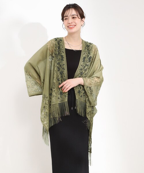 SHOO・LA・RUE（シューラルー）の「デイリーから和装まで幅広く使える レースポンチョ（ポンチョ・レディース・ブラック/カーキ/グレー/ベージュ・00）」の13枚目の写真