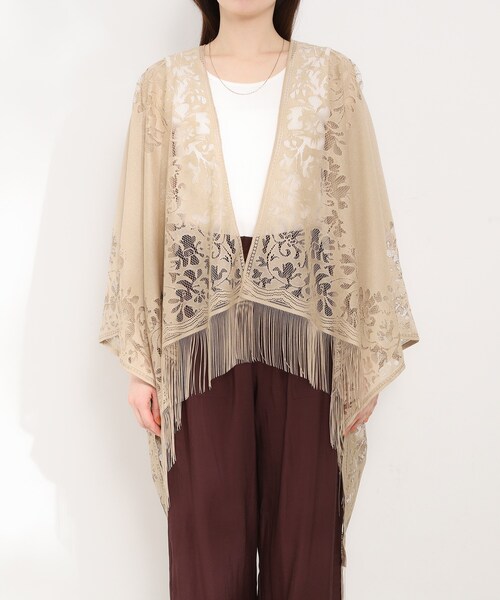 SHOO・LA・RUE（シューラルー）の「デイリーから和装まで幅広く使える レースポンチョ（ポンチョ・レディース・ブラック/カーキ/グレー/ベージュ・00）」の21枚目の写真