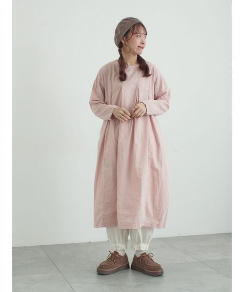 TSUHARU by Samansa Mos2（ツハルバイサマンサモスモス）の「【tukuroi】綿麻平織製品染めワンピース（ワンピース・レディース・ネイビー/オフホワイト/ピンク・F）」の3枚目の写真