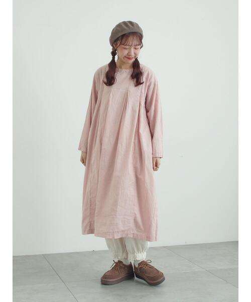 TSUHARU by Samansa Mos2（ツハルバイサマンサモスモス）の「【tukuroi】綿麻平織製品染めワンピース（ワンピース・レディース・ネイビー/オフホワイト/ピンク・F）」の4枚目の写真
