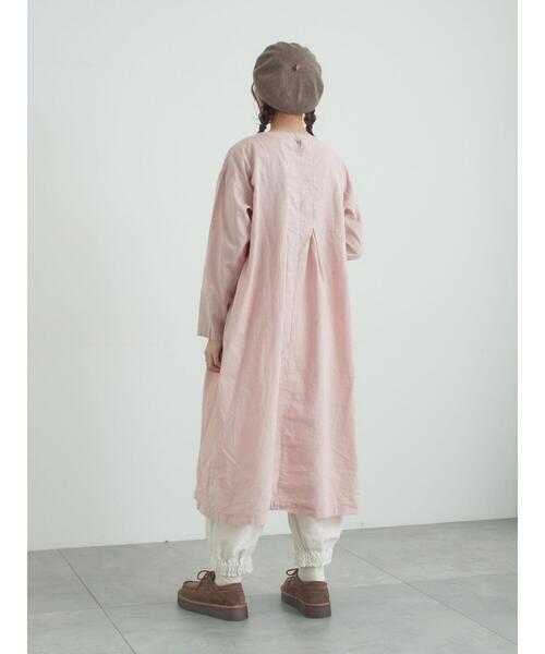 TSUHARU by Samansa Mos2（ツハルバイサマンサモスモス）の「【tukuroi】綿麻平織製品染めワンピース（ワンピース・レディース・ネイビー/オフホワイト/ピンク・F）」の5枚目の写真