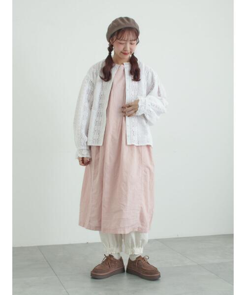 TSUHARU by Samansa Mos2（ツハルバイサマンサモスモス）の「【tukuroi】綿麻平織製品染めワンピース（ワンピース・レディース・ネイビー/オフホワイト/ピンク・F）」の7枚目の写真