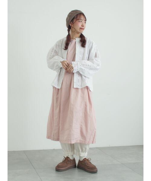TSUHARU by Samansa Mos2（ツハルバイサマンサモスモス）の「【tukuroi】綿麻平織製品染めワンピース（ワンピース・レディース・ネイビー/オフホワイト/ピンク・F）」の8枚目の写真