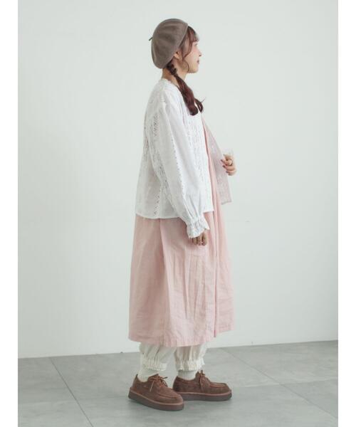 TSUHARU by Samansa Mos2（ツハルバイサマンサモスモス）の「【tukuroi】綿麻平織製品染めワンピース（ワンピース・レディース・ネイビー/オフホワイト/ピンク・F）」の9枚目の写真