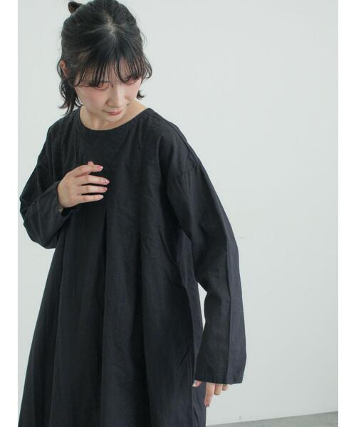 TSUHARU by Samansa Mos2（ツハルバイサマンサモスモス）の「【tukuroi】綿麻平織製品染めワンピース（ワンピース・レディース・ネイビー/オフホワイト/ピンク・F）」の15枚目の写真
