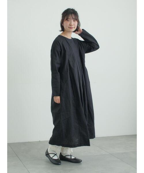 TSUHARU by Samansa Mos2（ツハルバイサマンサモスモス）の「【tukuroi】綿麻平織製品染めワンピース（ワンピース・レディース・ネイビー/オフホワイト/ピンク・F）」の17枚目の写真