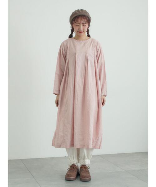 TSUHARU by Samansa Mos2（ツハルバイサマンサモスモス）の「【tukuroi】綿麻平織製品染めワンピース（ワンピース・レディース・ネイビー/オフホワイト/ピンク・F）」の18枚目の写真