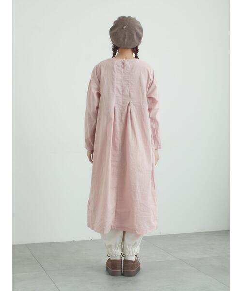 TSUHARU by Samansa Mos2（ツハルバイサマンサモスモス）の「【tukuroi】綿麻平織製品染めワンピース（ワンピース・レディース・ネイビー/オフホワイト/ピンク・F）」の20枚目の写真