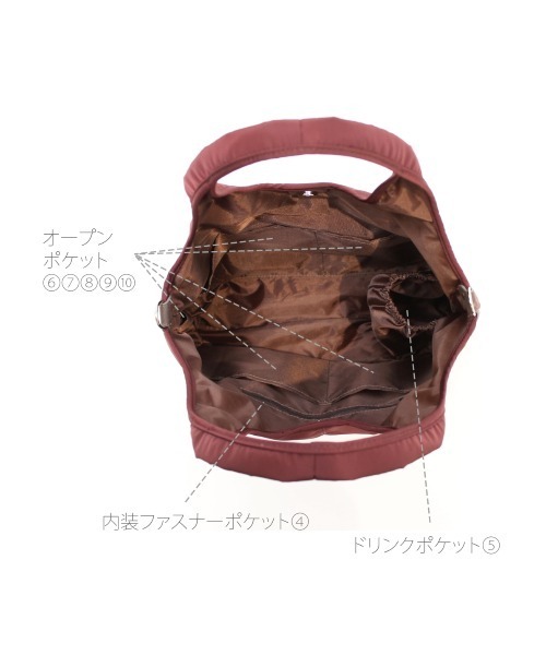 JELLY BEANS(ジェリービーンズ)の「高密度2way10Pバルーントート(192-63735)JELLY BEANS(ジェリービーンズ)(トートバッグ・レディース・ブラック/ネイビー/ベージュ/グレー・FREE)」の7枚目の写真