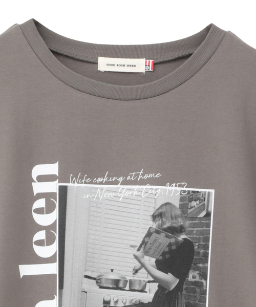 Tiara(ティアラ)の「【GOOD ROCK SPEED/グッドロックスピード】プリントTシャツ(Tシャツ/カットソー・レディース・チャコールグレー/ホワイト・FREE)」の4枚目の写真