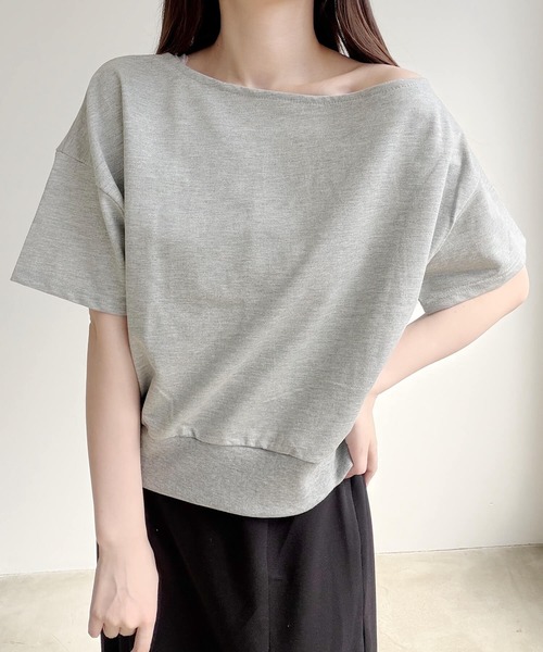 Nana(ナナ)の「アシンメトリーネックルーズカットソー(Tシャツ/カットソー・レディース・ホワイト/グレー・FREE)」の20枚目の写真