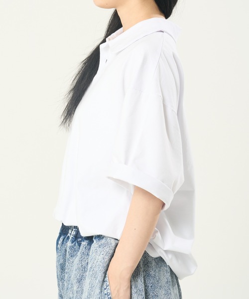 CORISCO(コリスコ)の「接触冷感ストレッチポロシャツ(M1)(Tシャツ/カットソー・メンズ・ホワイト/ブラック/ブルーグリーン/チャコールグレー・MEDIUM/X-LARGE/LARGE)」の6枚目の写真
