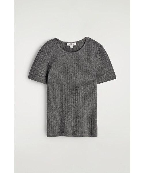 COS(コス)の「ポイントルニットTシャツ(Tシャツ/カットソー・レディース・アイボリー/チャコール・XS/S/M/L/XL)」の8枚目の写真