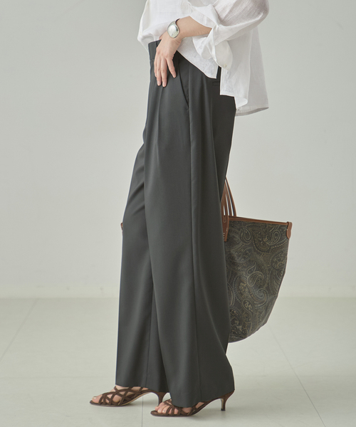 journal standard L'essage（ジャーナルスタンダードレサージュ）の「《セットアップ可》POPLIN ダブルタックパンツ（スラックス・レディース・ベージュ/チャコールグレー・38/36）」の16枚目の写真