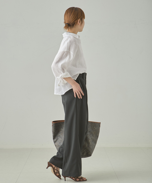 journal standard L'essage（ジャーナルスタンダードレサージュ）の「《セットアップ可》POPLIN ダブルタックパンツ（スラックス・レディース・ベージュ/チャコールグレー・38/36）」の19枚目の写真