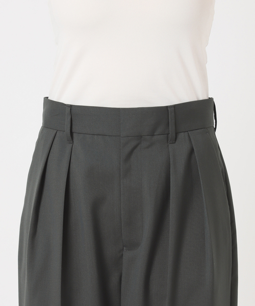 journal standard L'essage（ジャーナルスタンダードレサージュ）の「《セットアップ可》POPLIN ダブルタックパンツ（スラックス・レディース・ベージュ/チャコールグレー・38/36）」の4枚目の写真