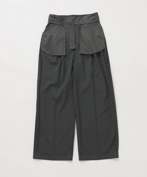 journal standard L'essage（ジャーナルスタンダードレサージュ）の「《セットアップ可》POPLIN ダブルタックパンツ（スラックス・レディース・ベージュ/チャコールグレー・38/36）」の9枚目の写真