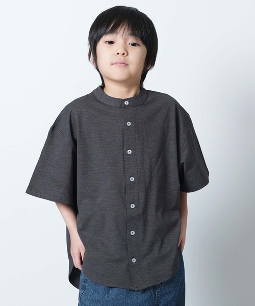SHISKY(シスキー)の「マルチファンクション オーバーサイズ 半袖シャツ(シャツ/ブラウス・キッズ・ベージュ/チャコール/オフホワイト/カーキ/ブラック・110/120/130/140/150/160)」の3枚目の写真