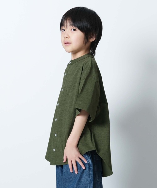 SHISKY(シスキー)の「マルチファンクション オーバーサイズ 半袖シャツ(シャツ/ブラウス・キッズ・ベージュ/チャコール/オフホワイト/カーキ/ブラック・110/120/130/140/150/160)」の6枚目の写真