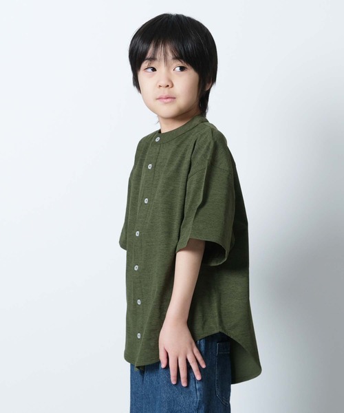 SHISKY(シスキー)の「マルチファンクション オーバーサイズ 半袖シャツ(シャツ/ブラウス・キッズ・ベージュ/チャコール/オフホワイト/カーキ/ブラック・110/120/130/140/150/160)」の7枚目の写真