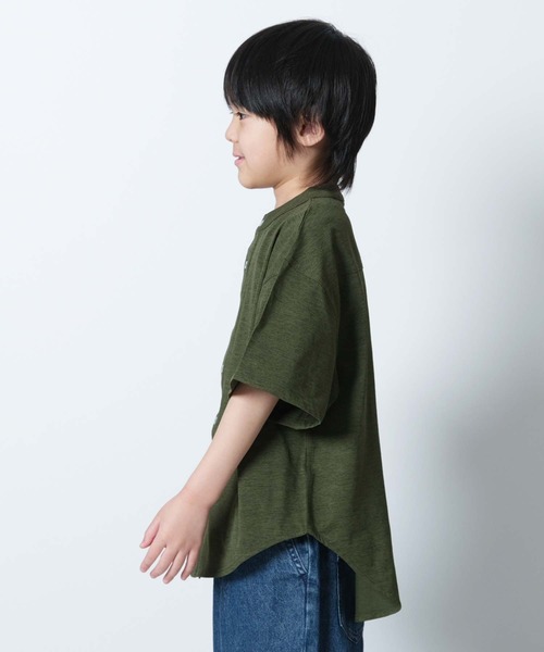 SHISKY(シスキー)の「マルチファンクション オーバーサイズ 半袖シャツ(シャツ/ブラウス・キッズ・ベージュ/チャコール/オフホワイト/カーキ/ブラック・110/120/130/140/150/160)」の8枚目の写真