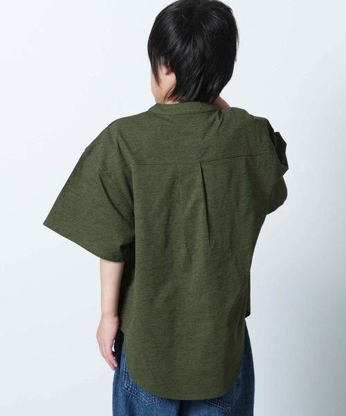 SHISKY(シスキー)の「マルチファンクション オーバーサイズ 半袖シャツ(シャツ/ブラウス・キッズ・ベージュ/チャコール/オフホワイト/カーキ/ブラック・110/120/130/140/150/160)」の11枚目の写真