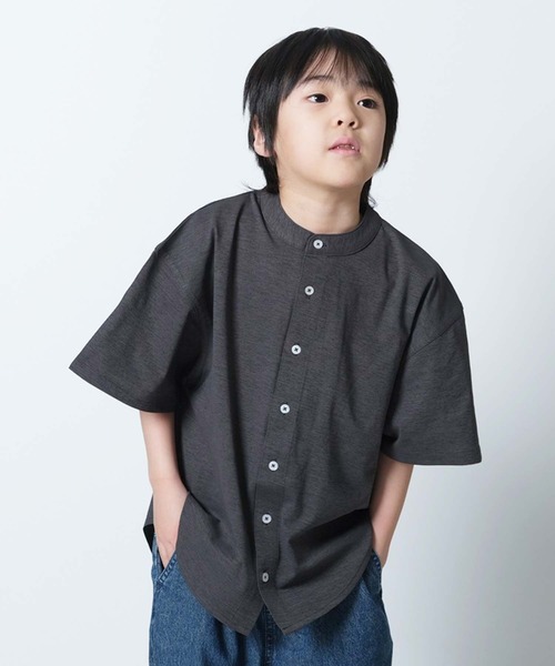SHISKY(シスキー)の「マルチファンクション オーバーサイズ 半袖シャツ(シャツ/ブラウス・キッズ・ベージュ/チャコール/オフホワイト/カーキ/ブラック・110/120/130/140/150/160)」の14枚目の写真