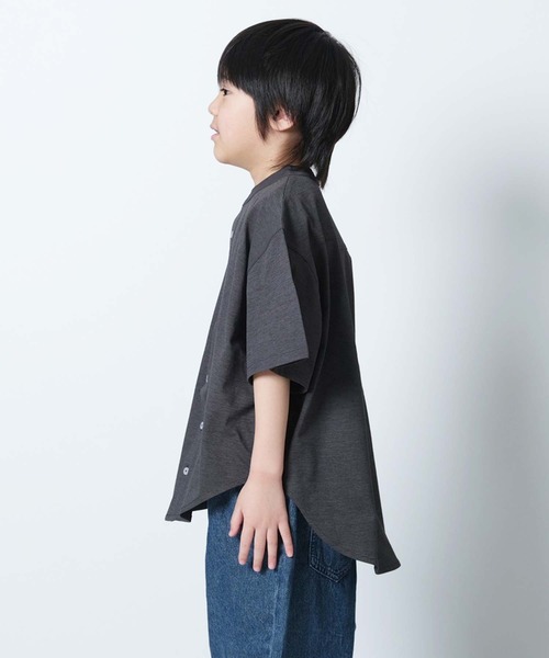 SHISKY(シスキー)の「マルチファンクション オーバーサイズ 半袖シャツ(シャツ/ブラウス・キッズ・ベージュ/チャコール/オフホワイト/カーキ/ブラック・110/120/130/140/150/160)」の17枚目の写真