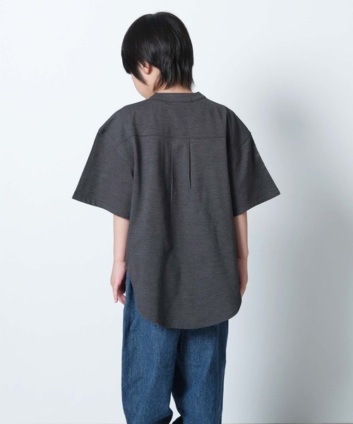 SHISKY(シスキー)の「マルチファンクション オーバーサイズ 半袖シャツ(シャツ/ブラウス・キッズ・ベージュ/チャコール/オフホワイト/カーキ/ブラック・110/120/130/140/150/160)」の19枚目の写真