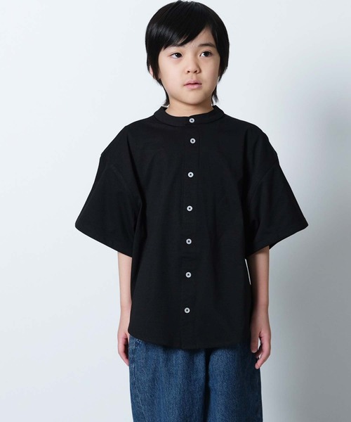 SHISKY(シスキー)の「マルチファンクション オーバーサイズ 半袖シャツ(シャツ/ブラウス・キッズ・ベージュ/チャコール/オフホワイト/カーキ/ブラック・110/120/130/140/150/160)」の21枚目の写真