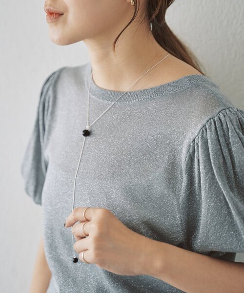 SHENERY（シーナリー）の「シルバーラリエットネックレス（ネックレス・レディース・ブラック・FREE）」の2枚目の写真