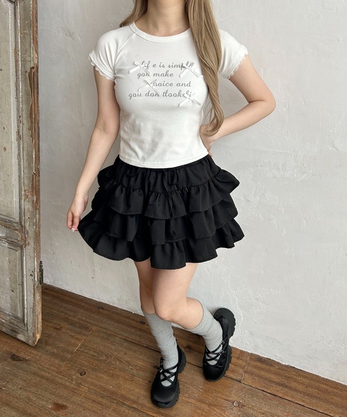 PHILLY(フィリー)の「ランダムリボンチビT(Tシャツ/カットソー・レディース・グレー/ホワイト・FREE)」の15枚目の写真