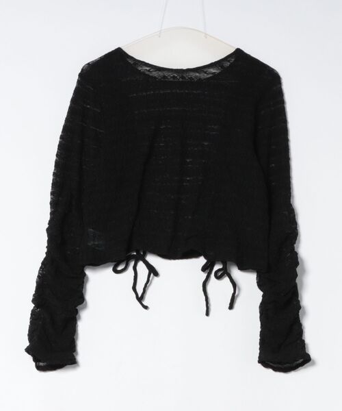 LAETITIA(レリッタ)の「LAETITIA/レリッタ ストレッチレースロングTシャツ 466401 UT(Tシャツ/カットソー・レディース・ホワイト/ブラック・M)」の3枚目の写真