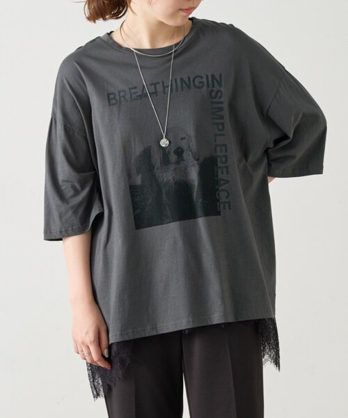 FRIPIER(フリピエ)の「ドッグプリントTee《FRIPIER》(Tシャツ/カットソー・レディース・グレー・FREE)」の1枚目の写真