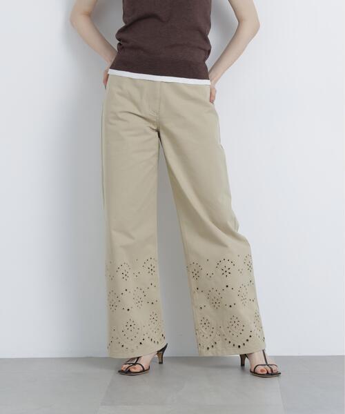 N.(N. Natural Beauty Basic)(エヌエヌナチュラルビューティーベーシック)の「エンブロイダリーツイルパンツ(その他パンツ・レディース・オフホワイト/ベージュ・P/S/MEDIUM)」の17枚目の写真